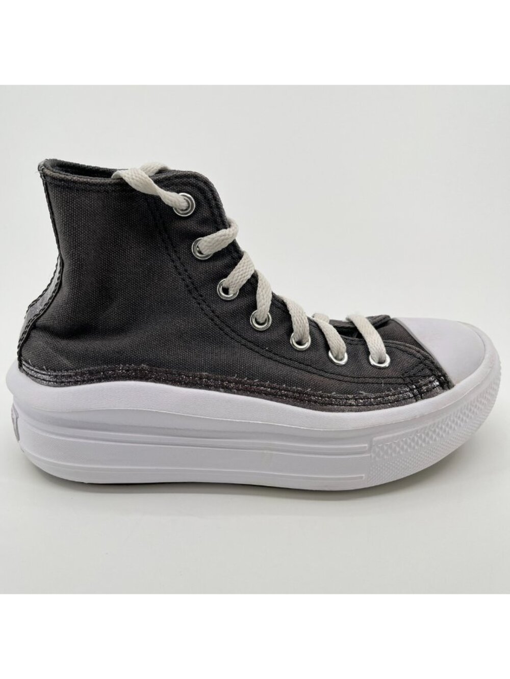 Converse Chuck Taylor All Star Move Girls Size 2Y Gray Glitter Shoes Sneakers